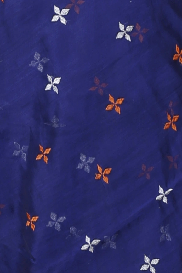 Naby Blue Blended Cotton Tamasi Hand Loom Saree (1210)