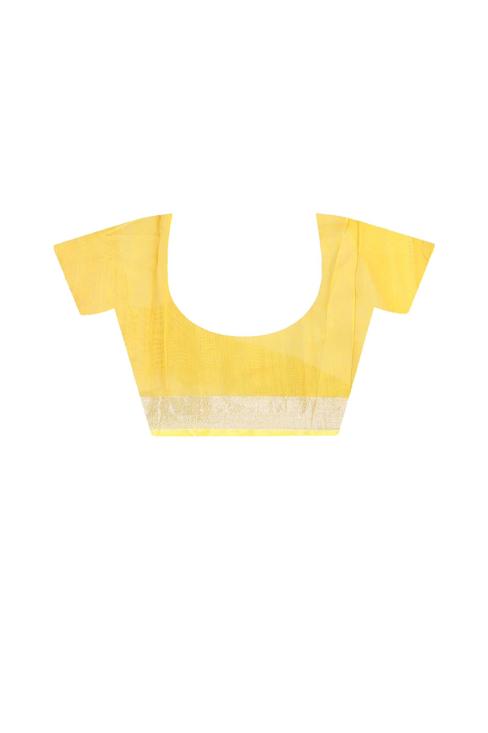 Yellow Blended Cotton Tamasi Hand Loom Saree (1211)