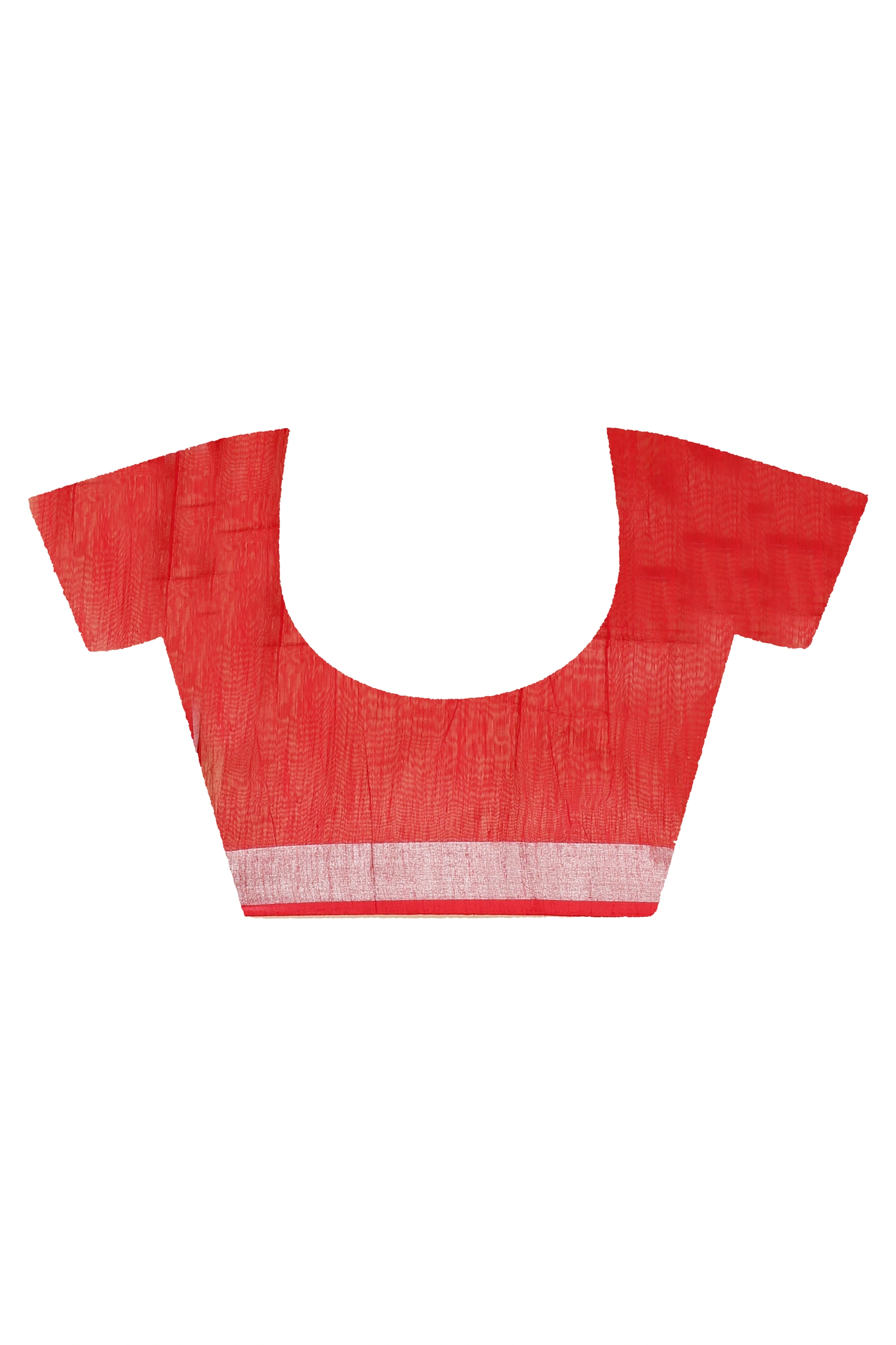 Red Blended Cotton Tonika Hand Painted Saree (1220)