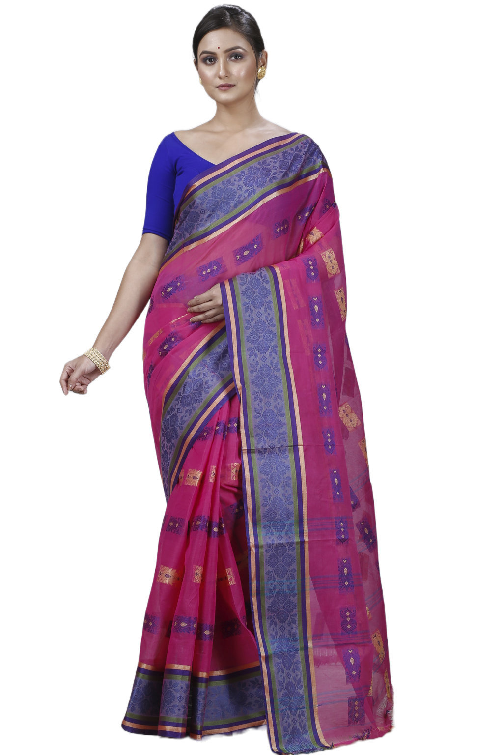 Pink Pure Cotton Uditi Tant Saree (1225)