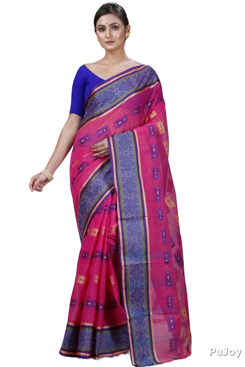 Pink Pure Cotton Uditi Tant Saree (1225)