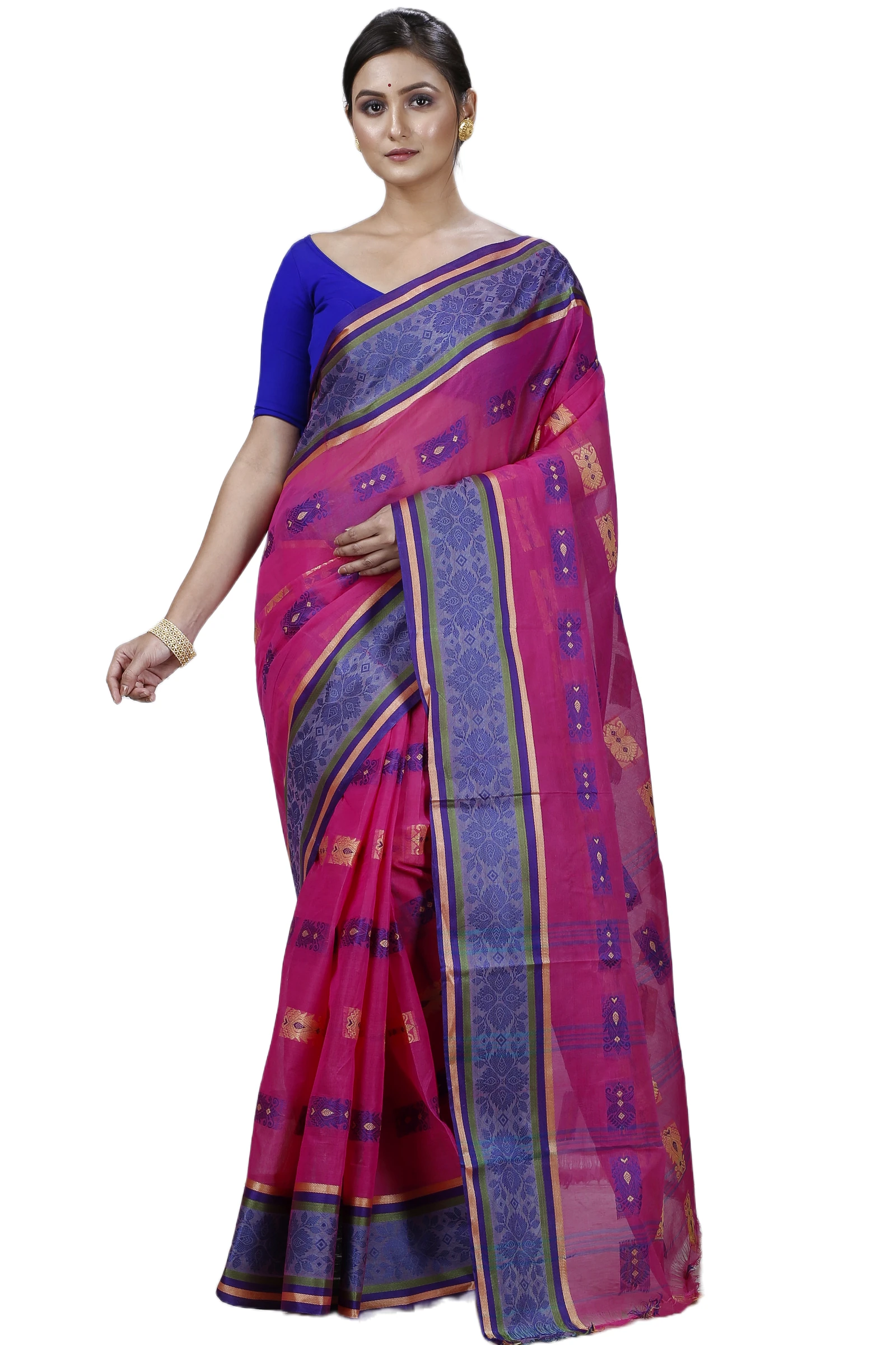 Pink Pure Cotton Uditi Tant Saree (1225)