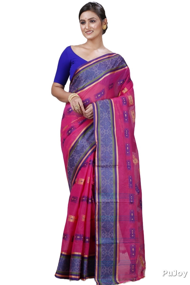 Pink Pure Cotton Uditi Tant Saree (1225)