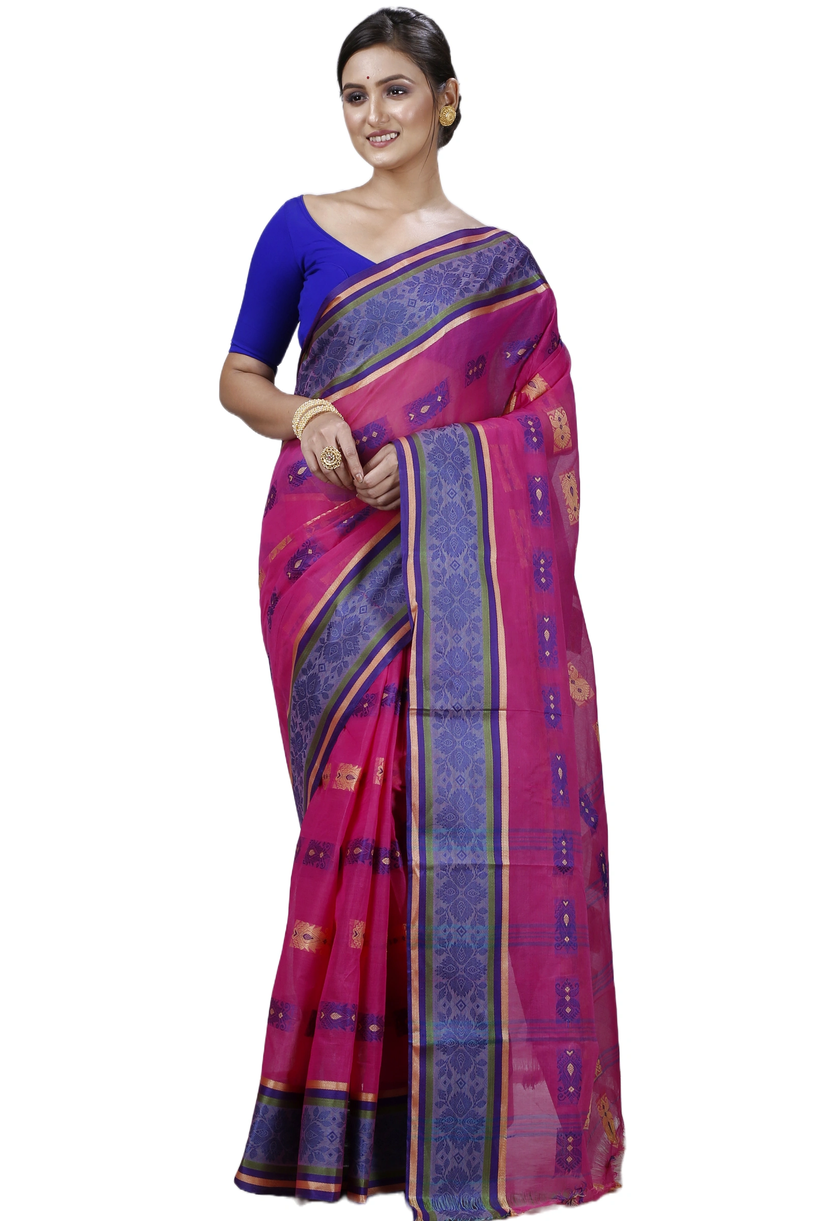 Pink Pure Cotton Uditi Tant Saree (1225)