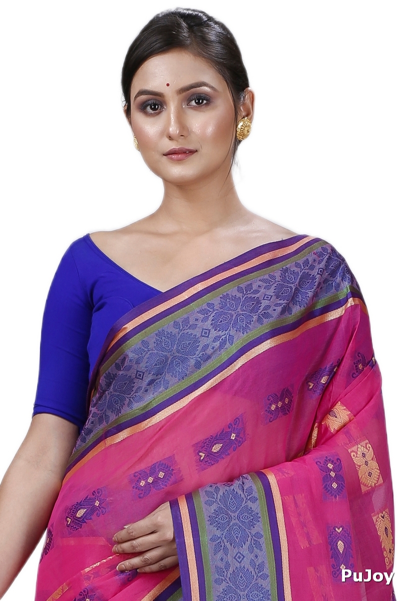 Pink Pure Cotton Uditi Tant Saree (1225)