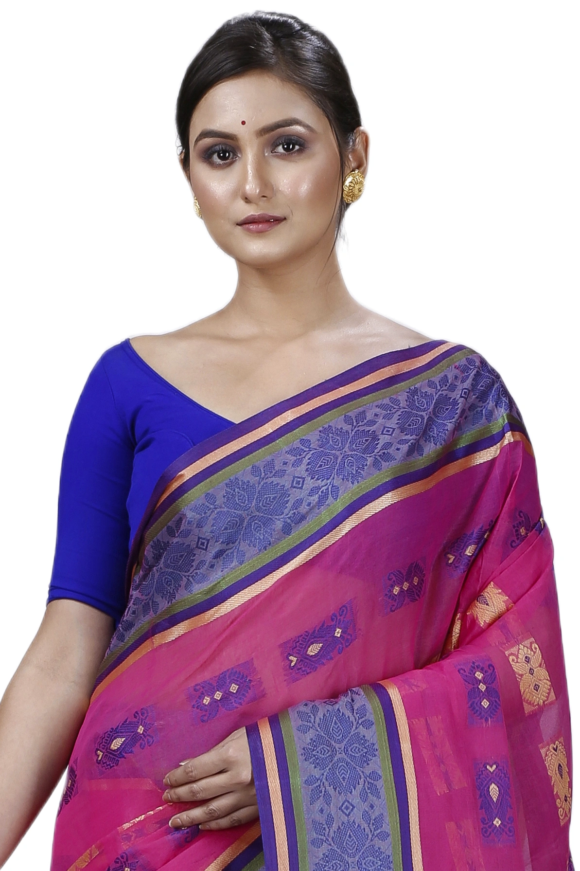 Pink Pure Cotton Uditi Tant Saree (1225)