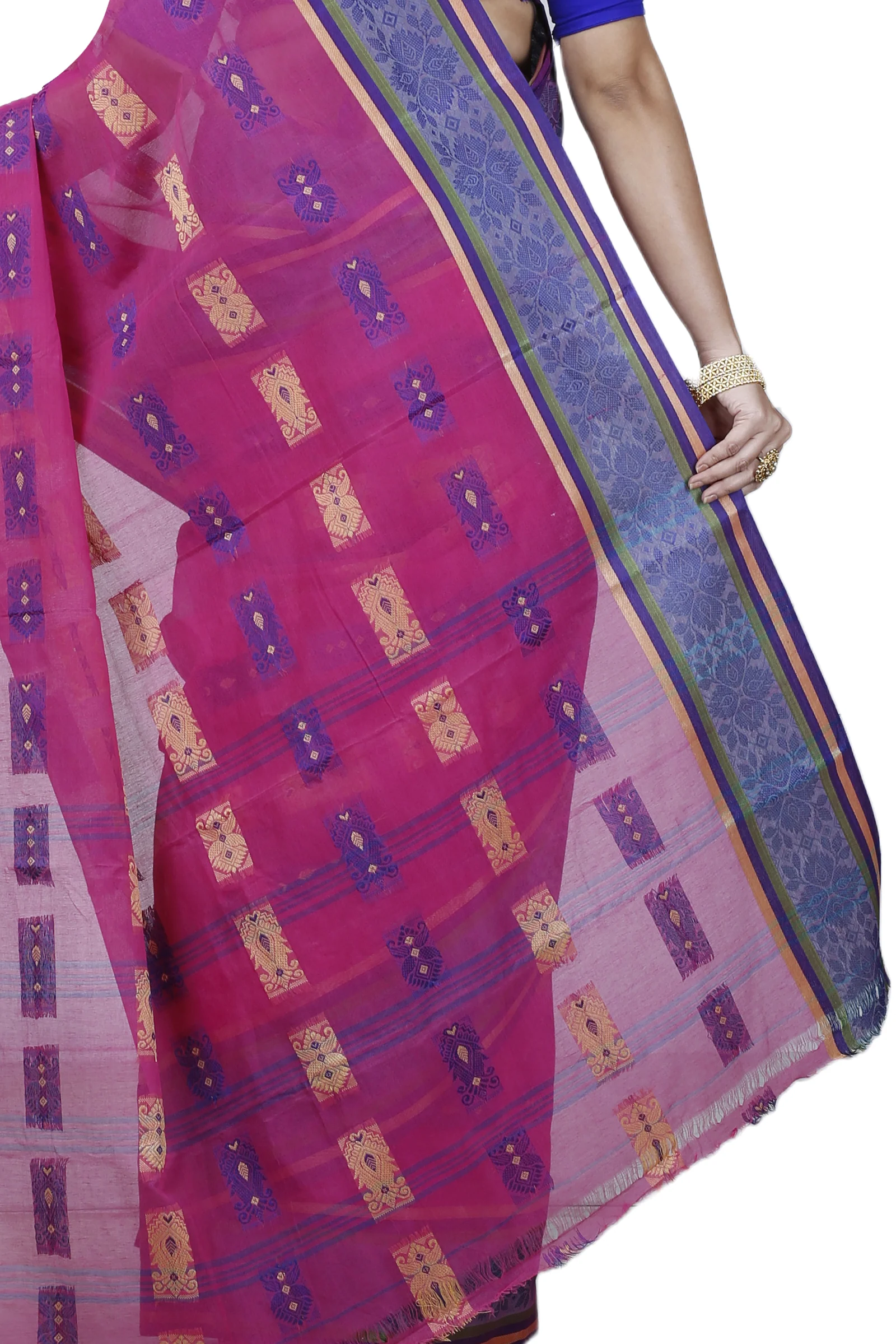 Pink Pure Cotton Uditi Tant Saree (1225)