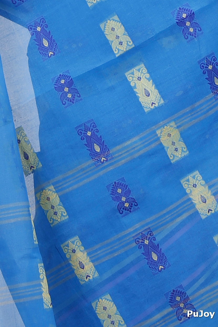 Blue Pure Cotton Uditi Tant Saree (1226)