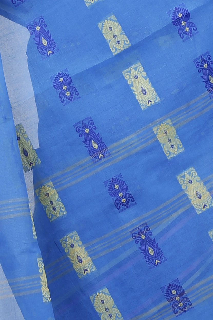 Blue Pure Cotton Uditi Tant Saree (1226)