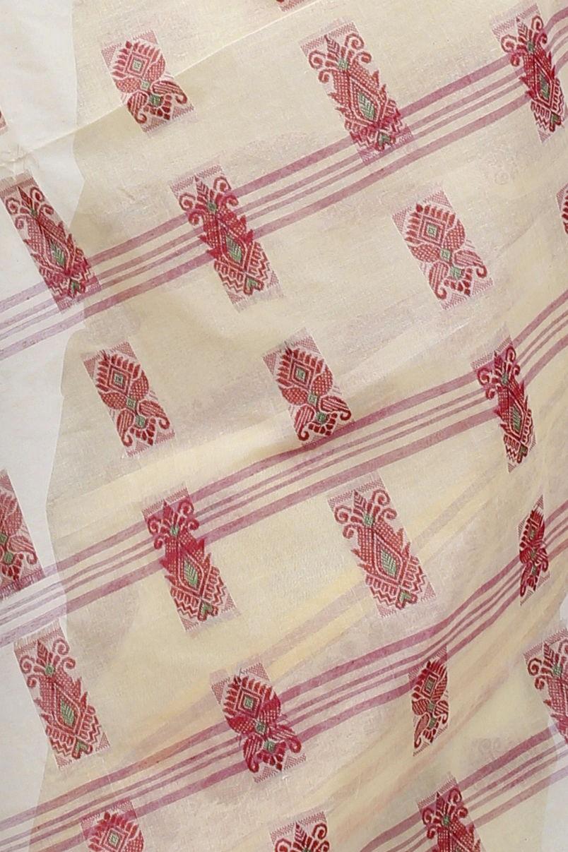 Off-White Pure Cotton Uditi Tant Saree (1227)