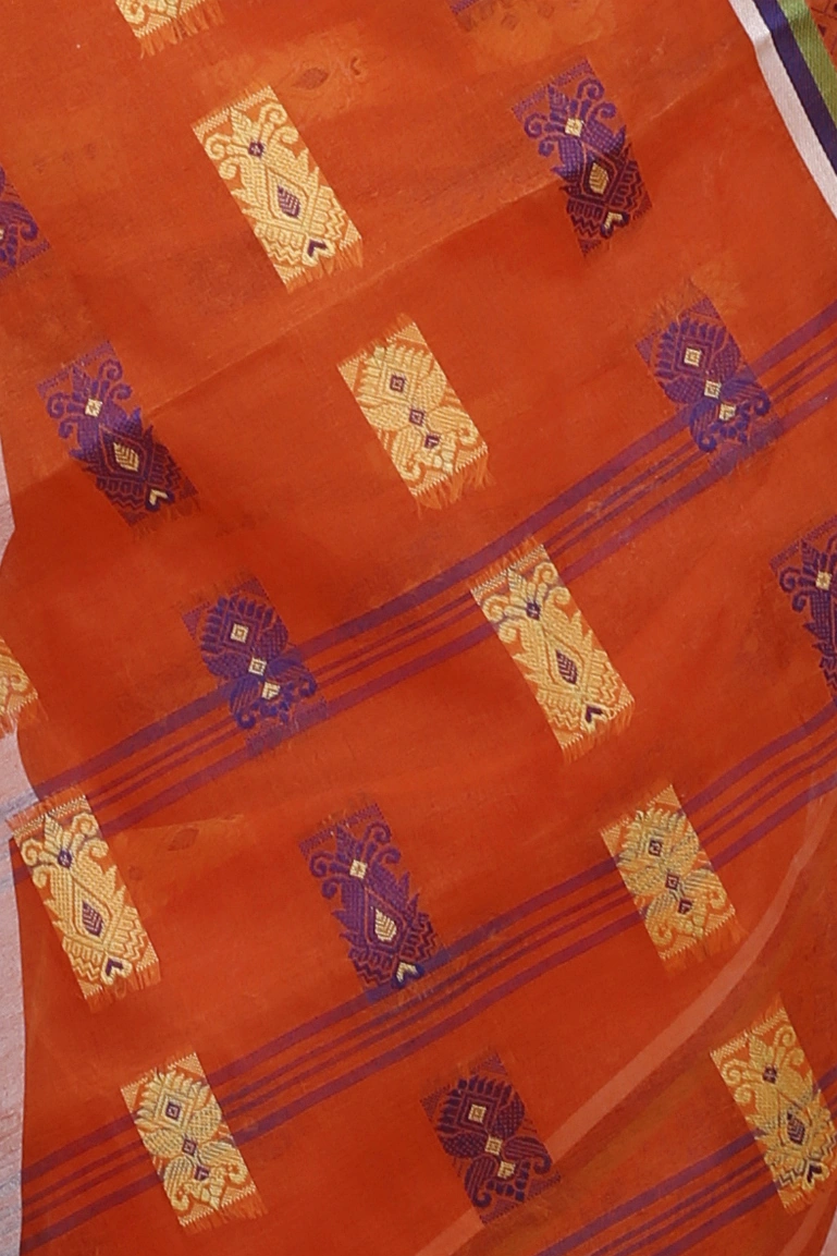 Orange Pure Cotton Uditi Tant Saree (1228)