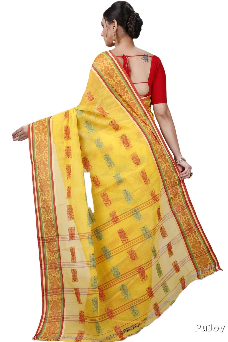 Yellow Pure Cotton Uditi Tant Saree (1229)