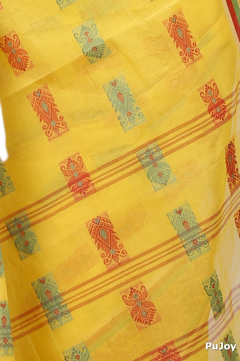 Yellow Pure Cotton Uditi Tant Saree (1229)