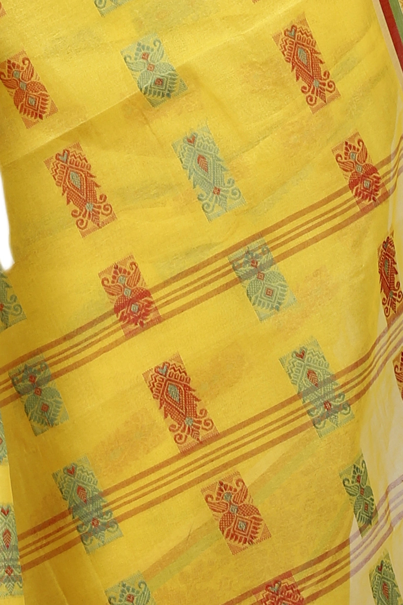 Yellow Pure Cotton Uditi Tant Saree (1229)