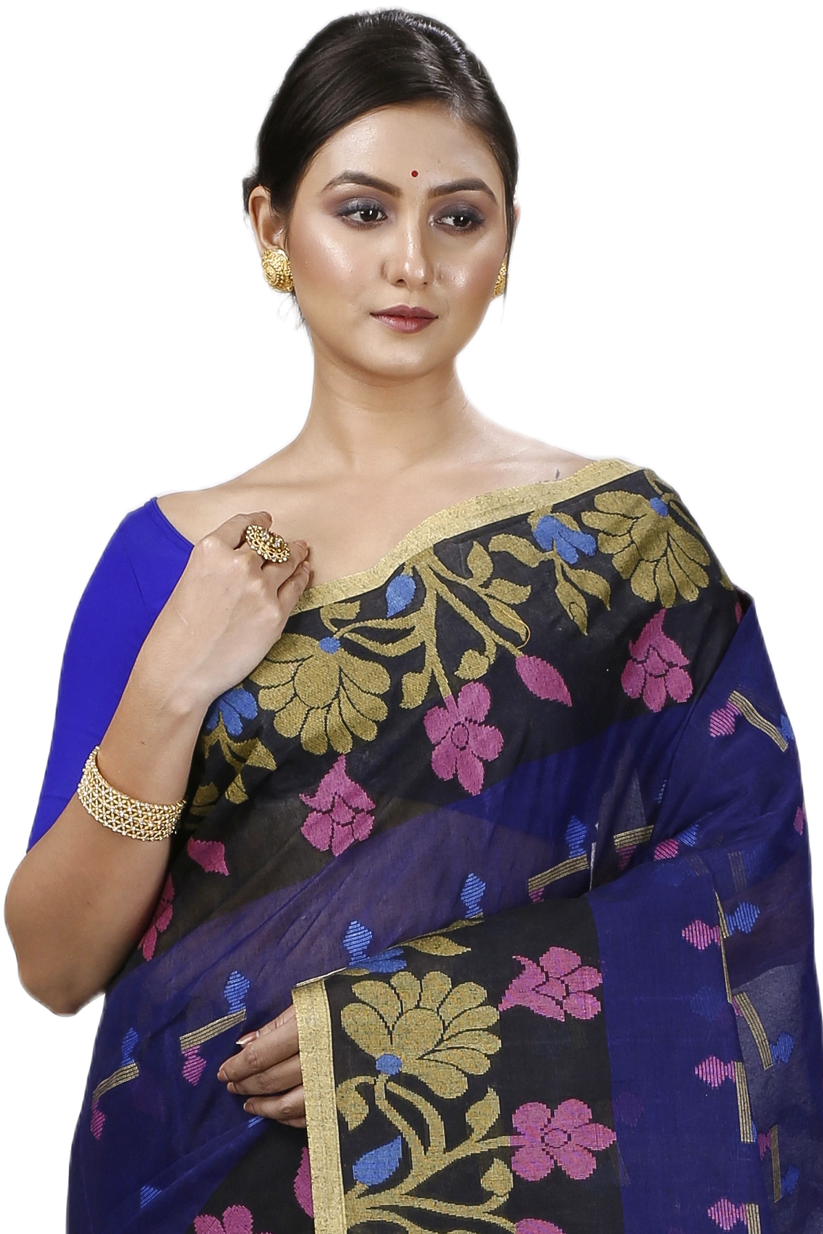 Blue Pure Cotton Urva Tant Saree (1230)