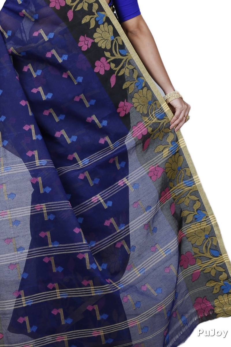 Blue Pure Cotton Urva Tant Saree (1230)
