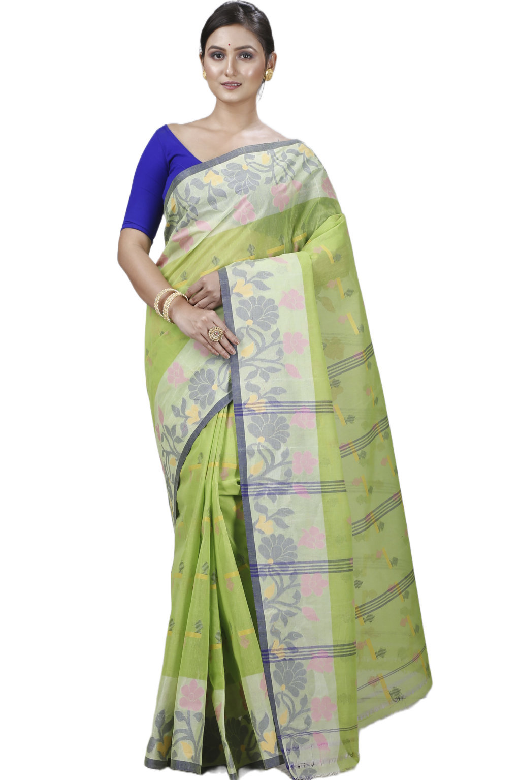 Green Pure Cotton Urva Tant Saree (1231)