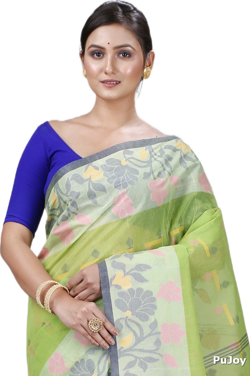 Green Pure Cotton Urva Tant Saree (1231)