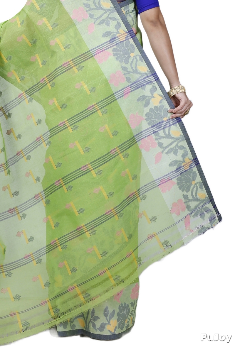 Green Pure Cotton Urva Tant Saree (1231)
