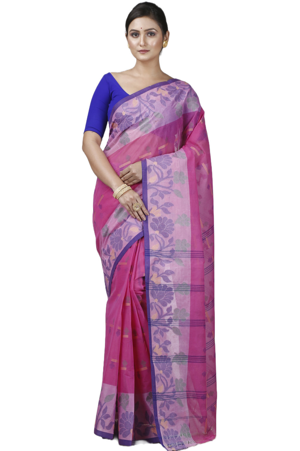 Pink Pure Cotton Urva Tant Saree (1232)