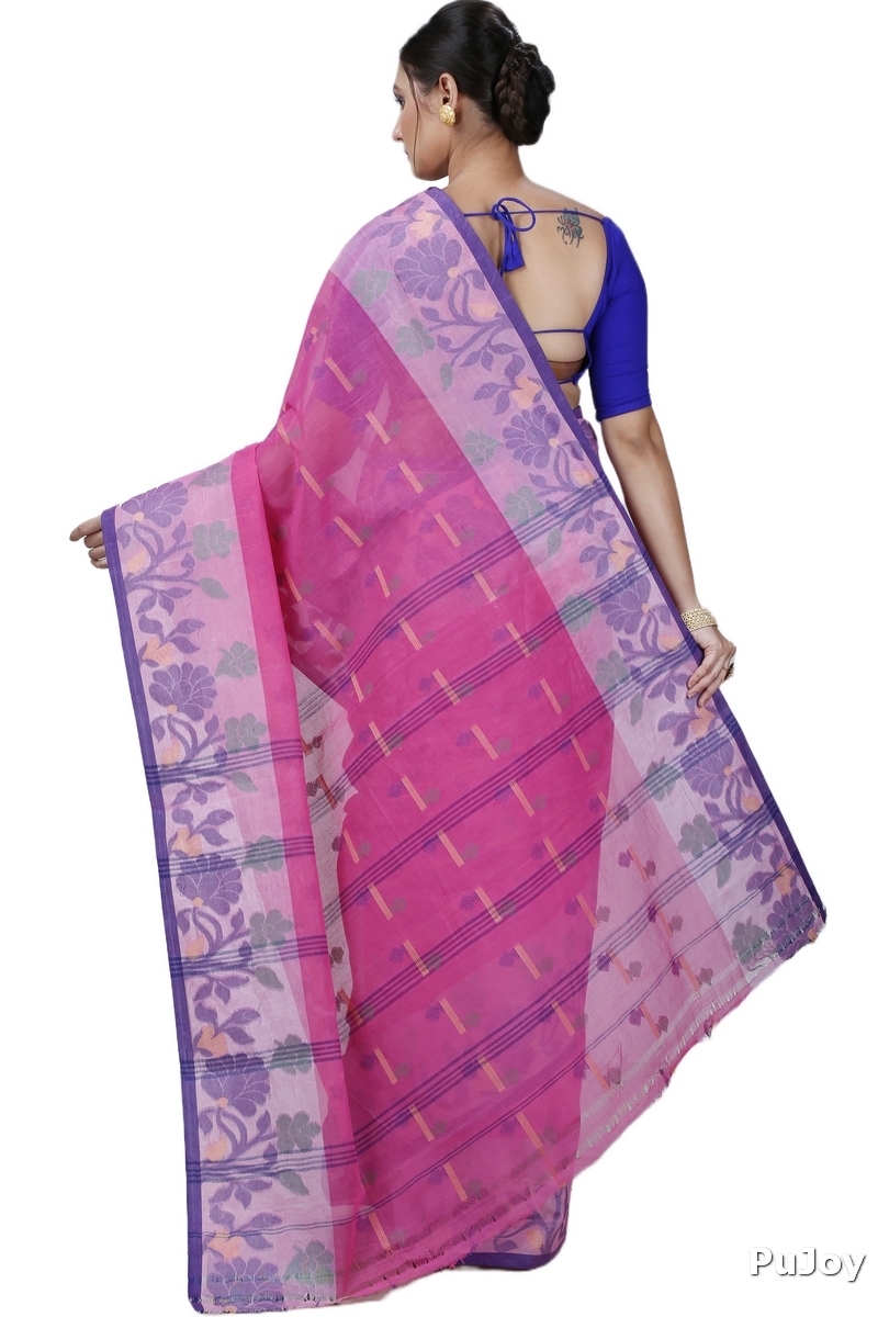 Pink Pure Cotton Urva Tant Saree (1232)