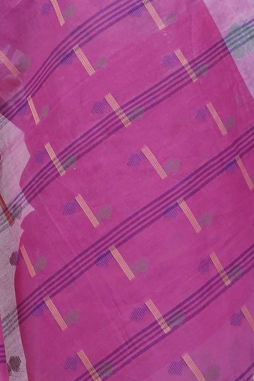 Pink Pure Cotton Urva Tant Saree (1232)