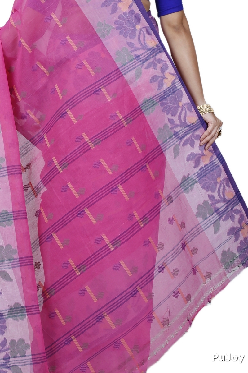 Pink Pure Cotton Urva Tant Saree (1232)