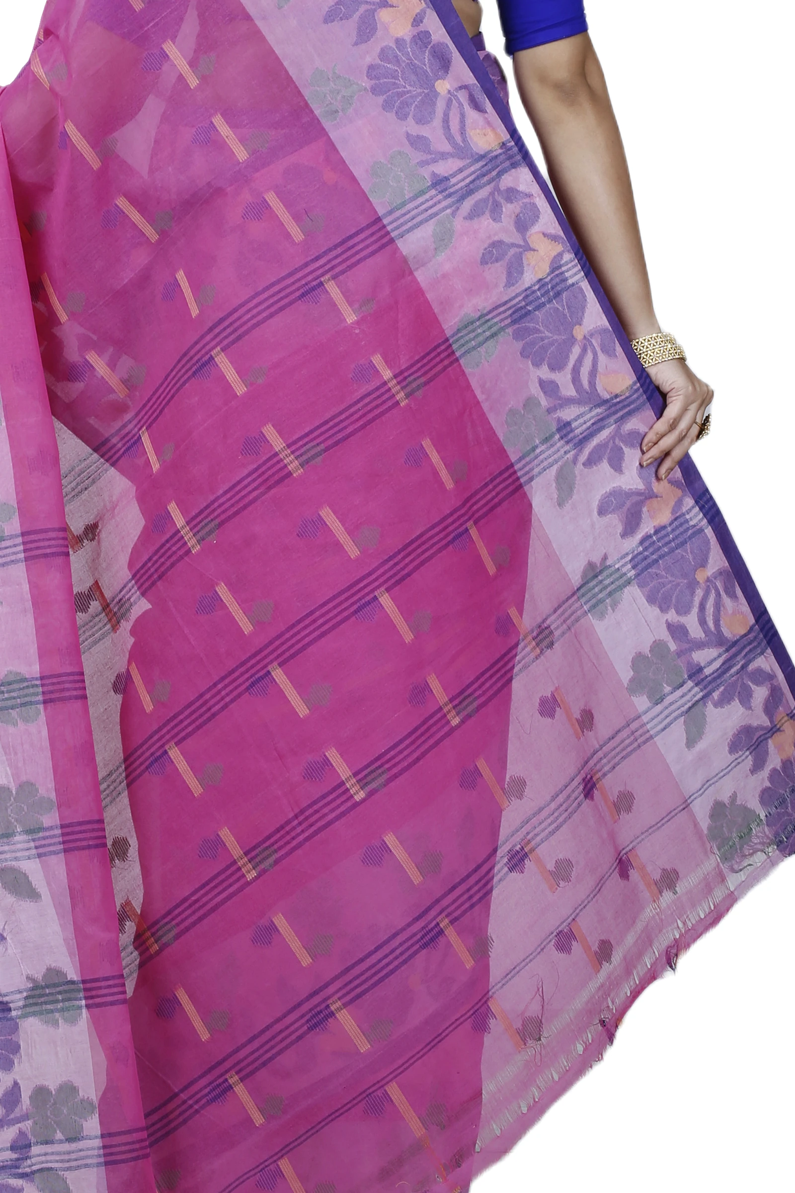 Pink Pure Cotton Urva Tant Saree (1232)
