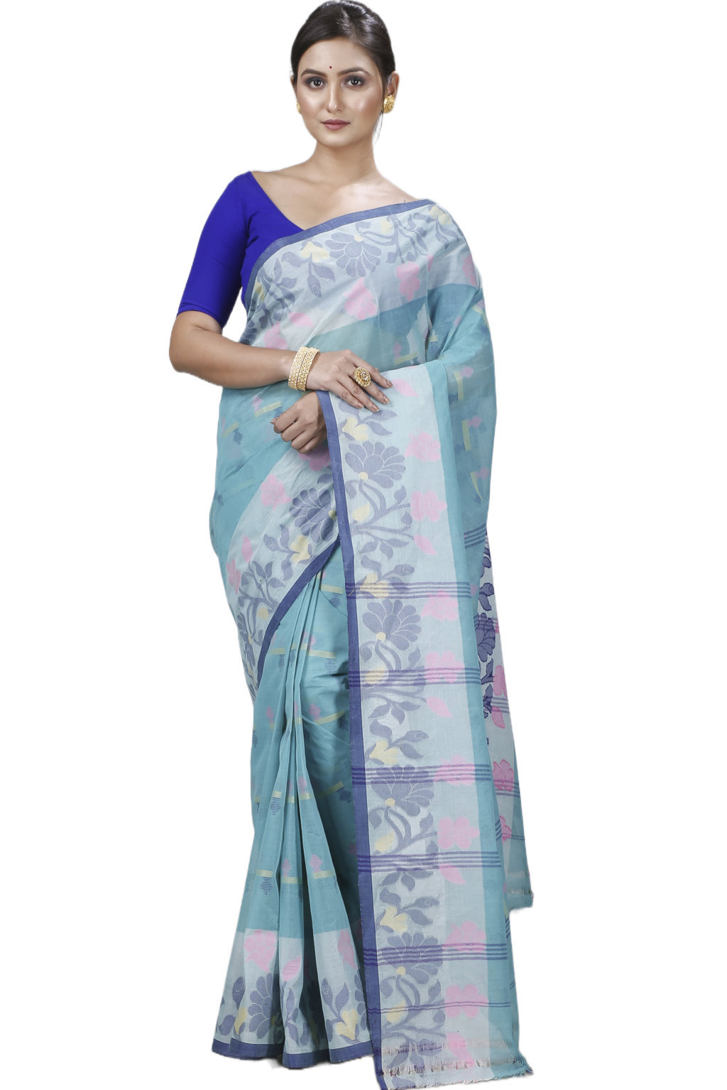 See Green Pure Cotton Urva Tant Saree (1233)
