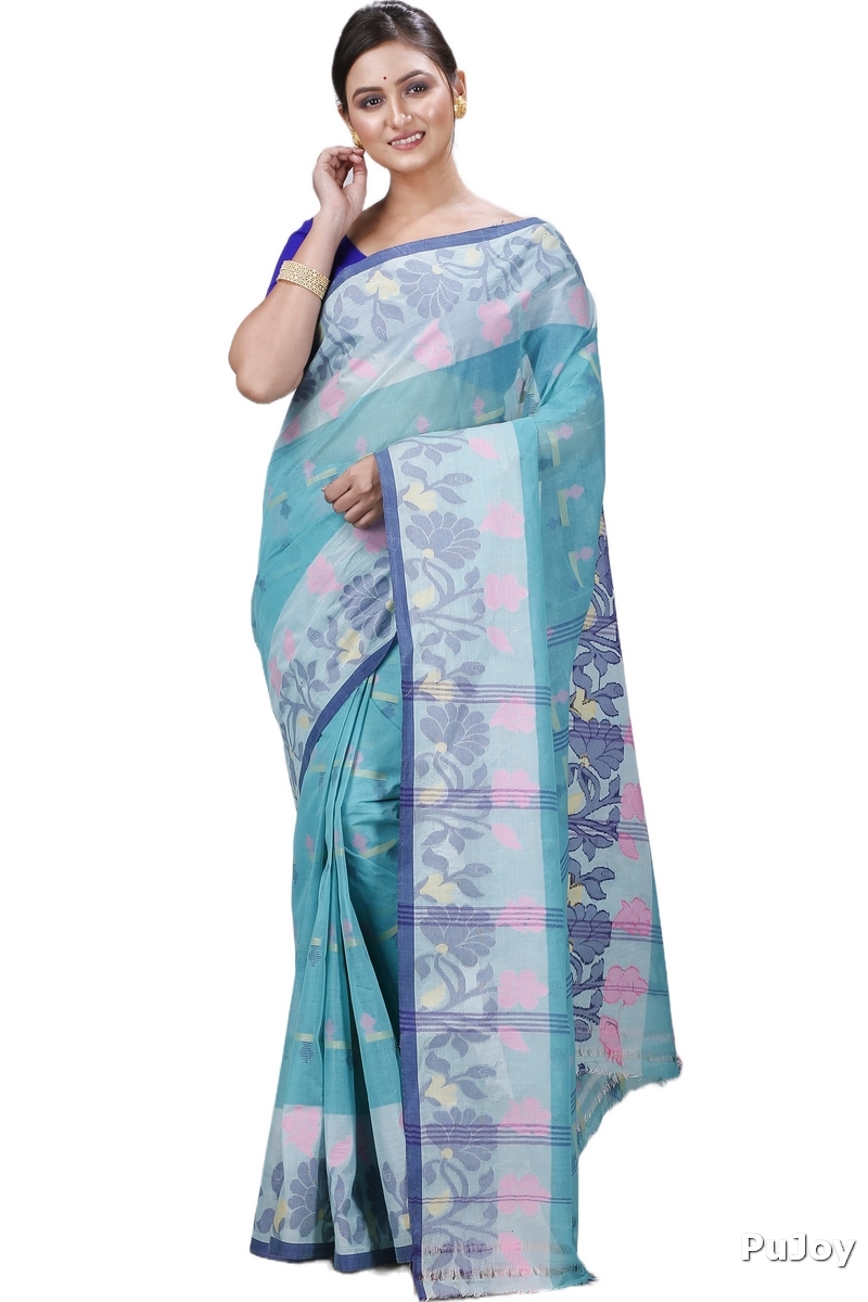 See Green Pure Cotton Urva Tant Saree (1233)