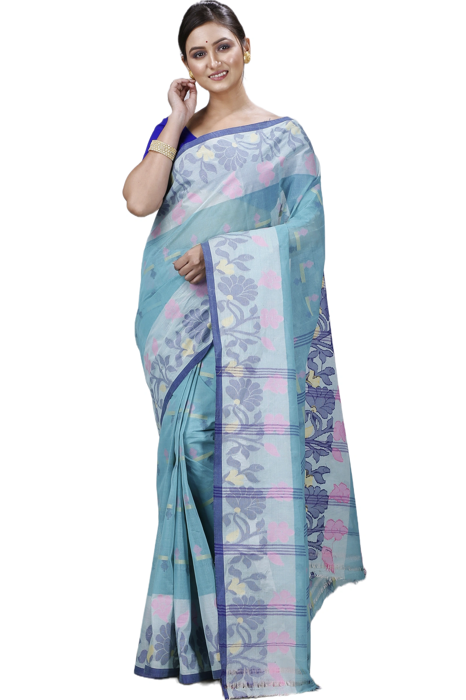 See Green Pure Cotton Urva Tant Saree (1233)