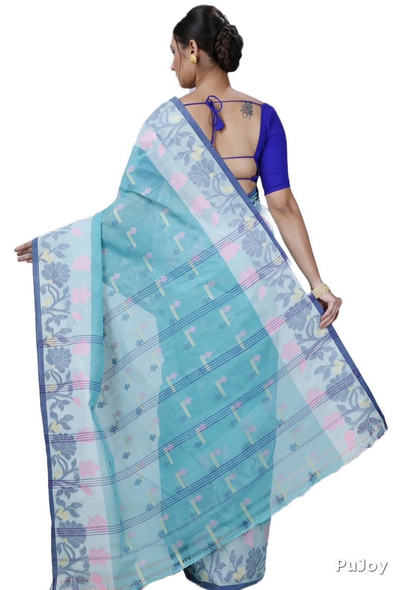 See Green Pure Cotton Urva Tant Saree (1233)