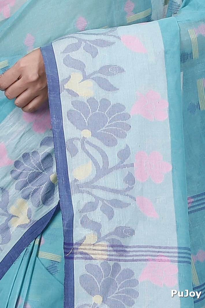 See Green Pure Cotton Urva Tant Saree (1233)