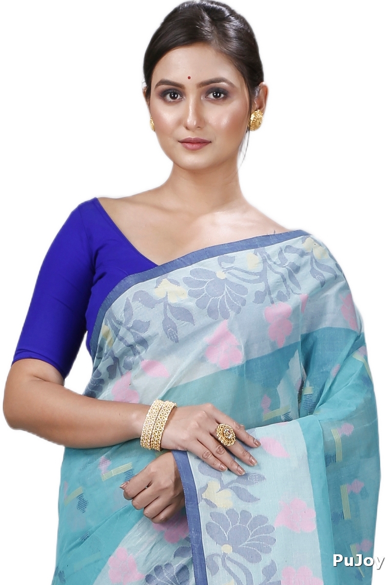 See Green Pure Cotton Urva Tant Saree (1233)