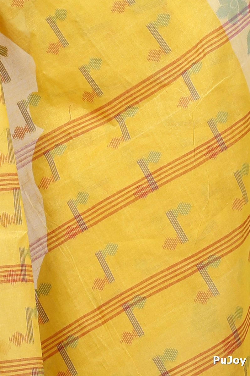 Yellow Pure Cotton Urva Tant Saree (1234)