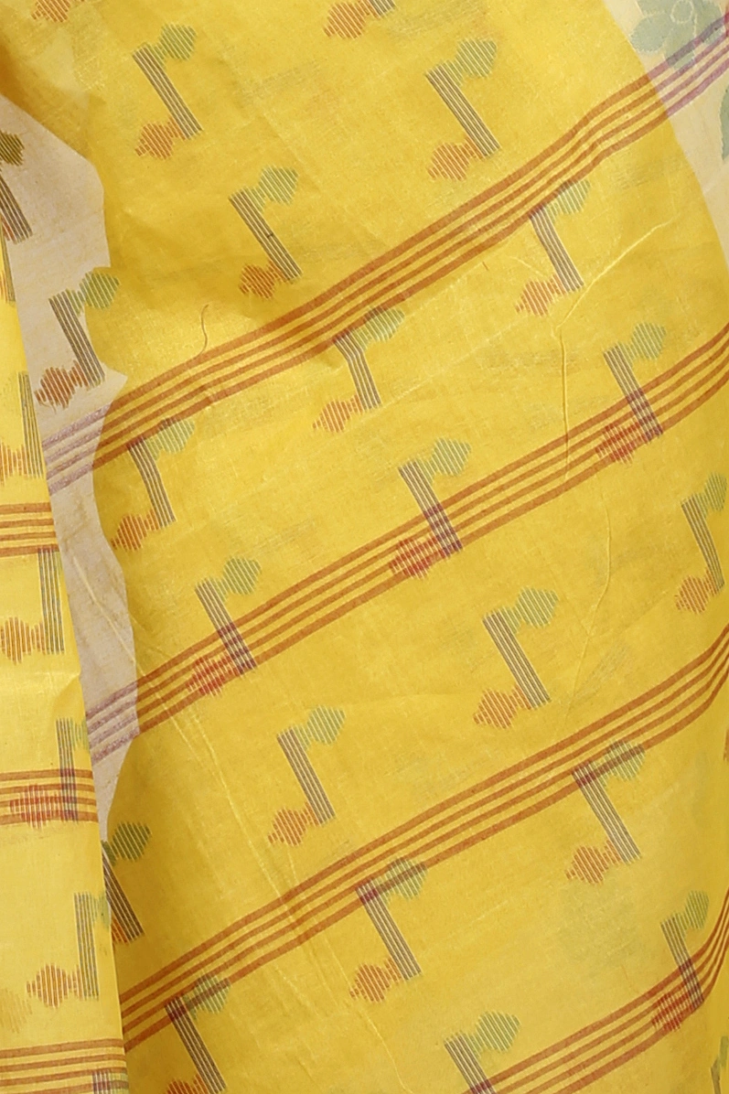 Yellow Pure Cotton Urva Tant Saree (1234)
