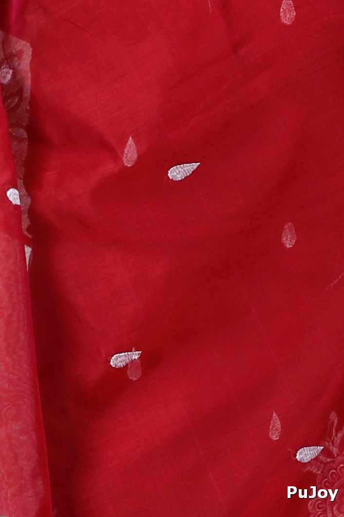 Marun Blended Cotton Tabu Hand Loom Saree (1240)