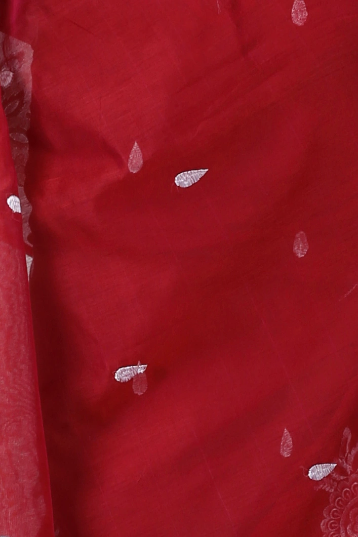 Marun Blended Cotton Tabu Hand Loom Saree (1240)