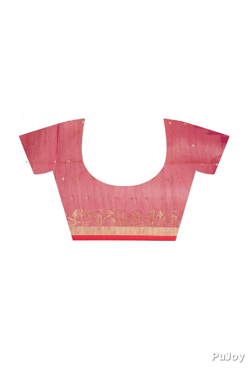 Maroon Blended Cotton Turik Hand Loom Saree (1252)