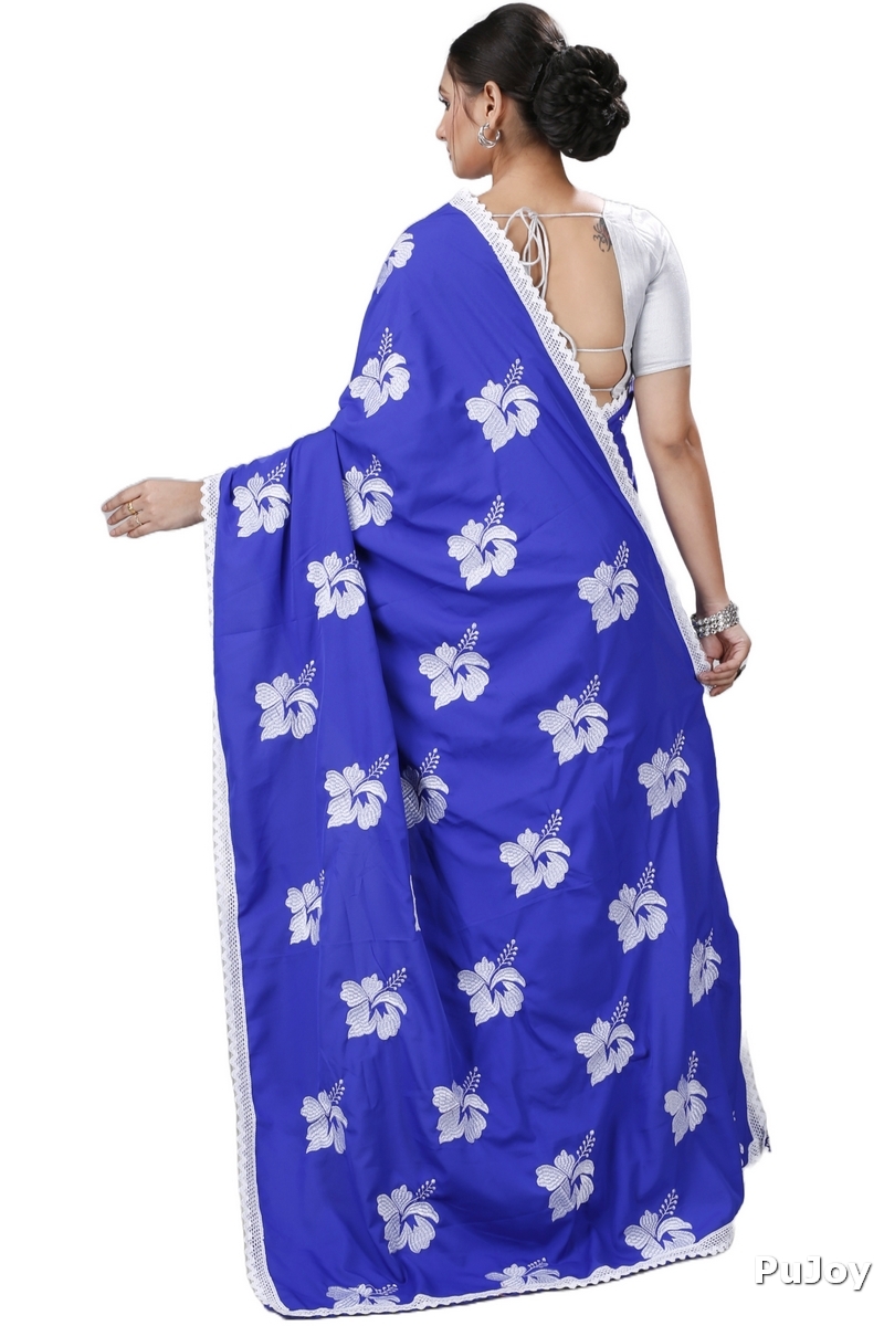 Blue White Pure Cotton Teru Hand Loom Saree (1257)