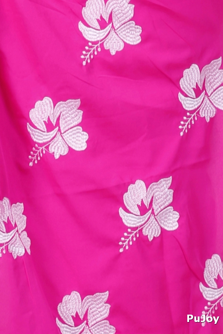 Pink White Pure Cotton Teru Hand Loom Saree (1258)