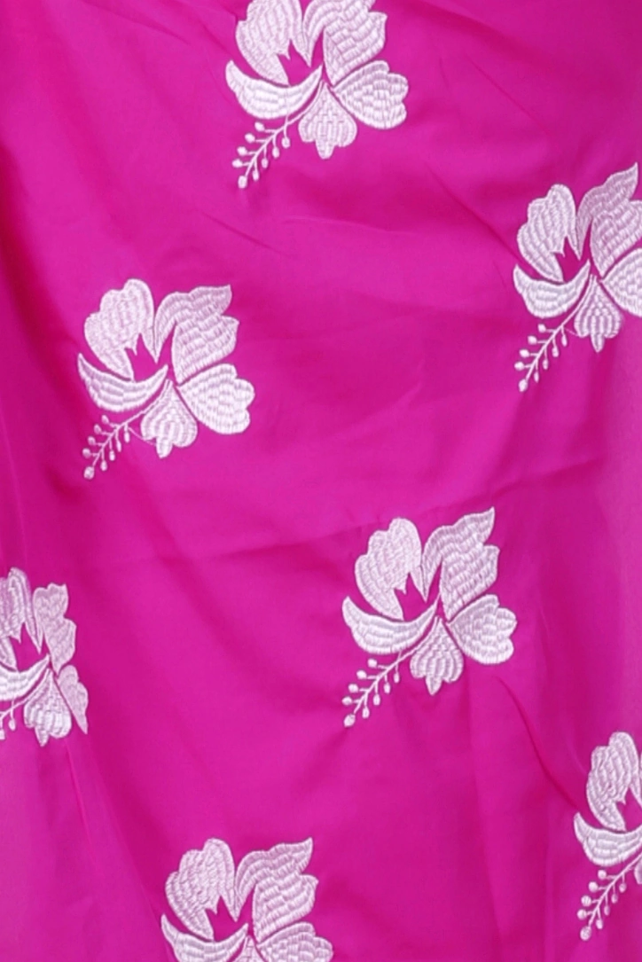 Pink White Pure Cotton Teru Hand Loom Saree (1258)