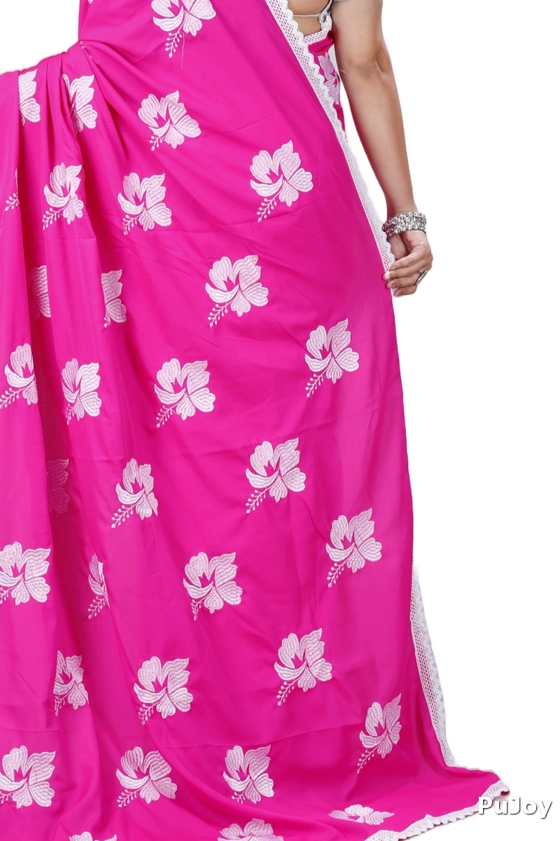 Pink White Pure Cotton Teru Hand Loom Saree (1258)