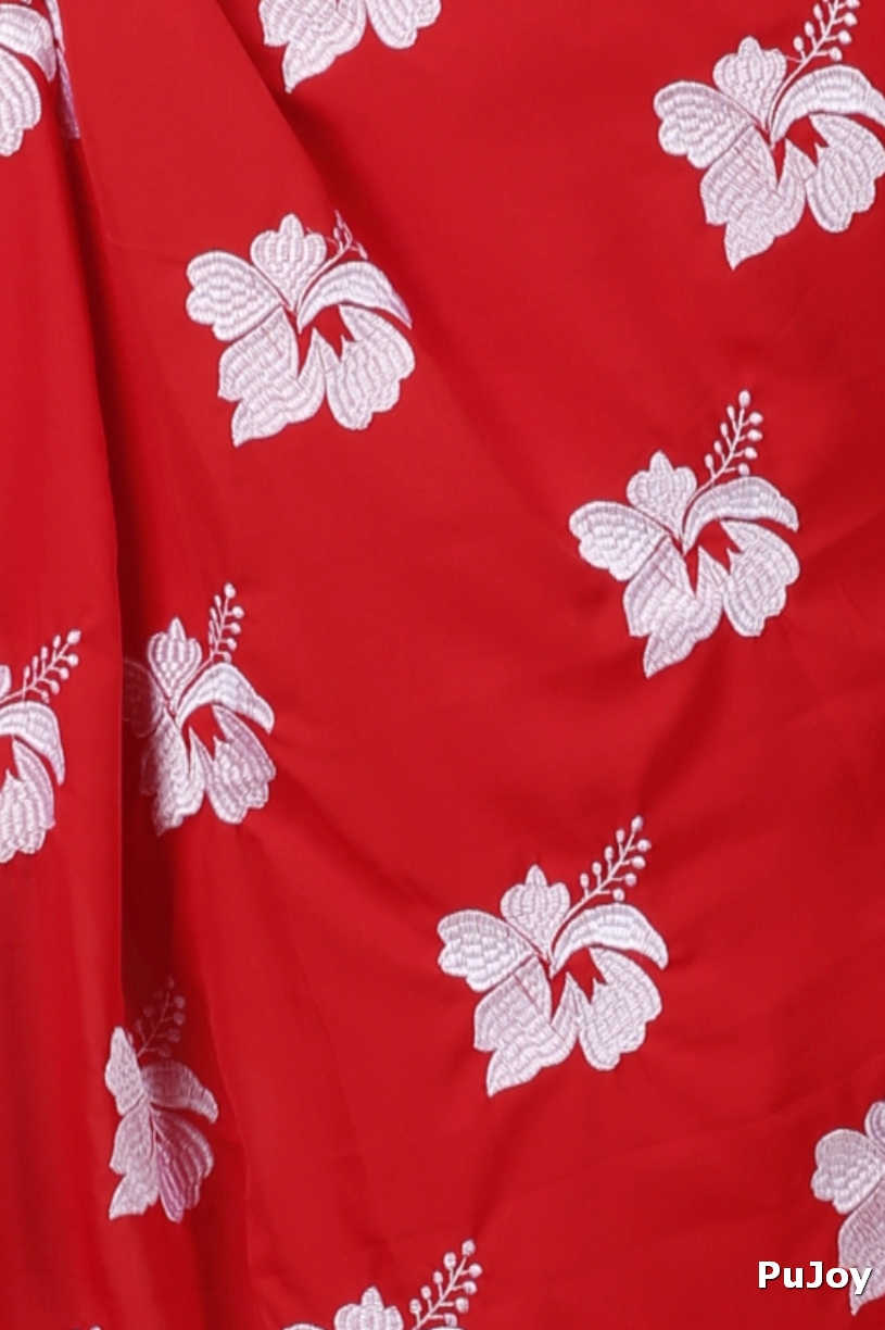 Red White Pure Cotton Teru Hand Loom Saree (1259)