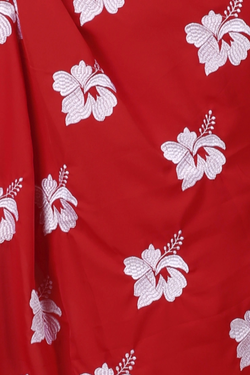 Red White Pure Cotton Teru Hand Loom Saree (1259)