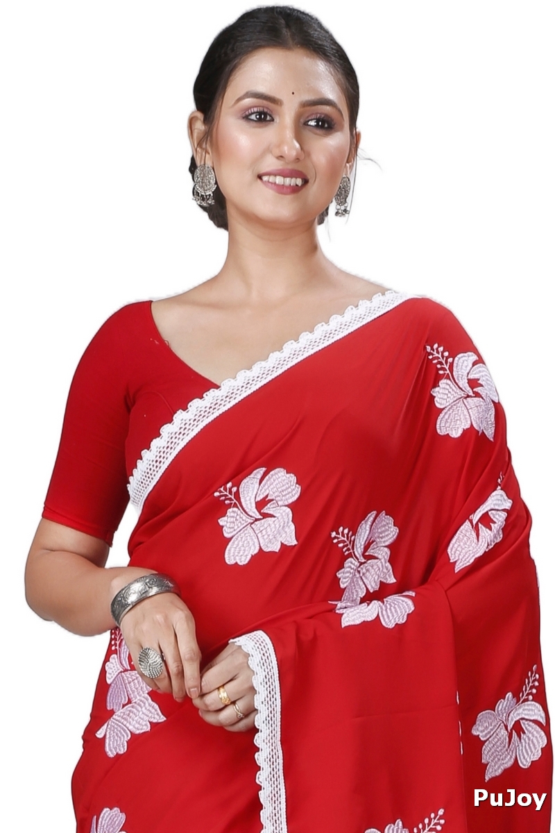 Red White Pure Cotton Teru Hand Loom Saree (1259)