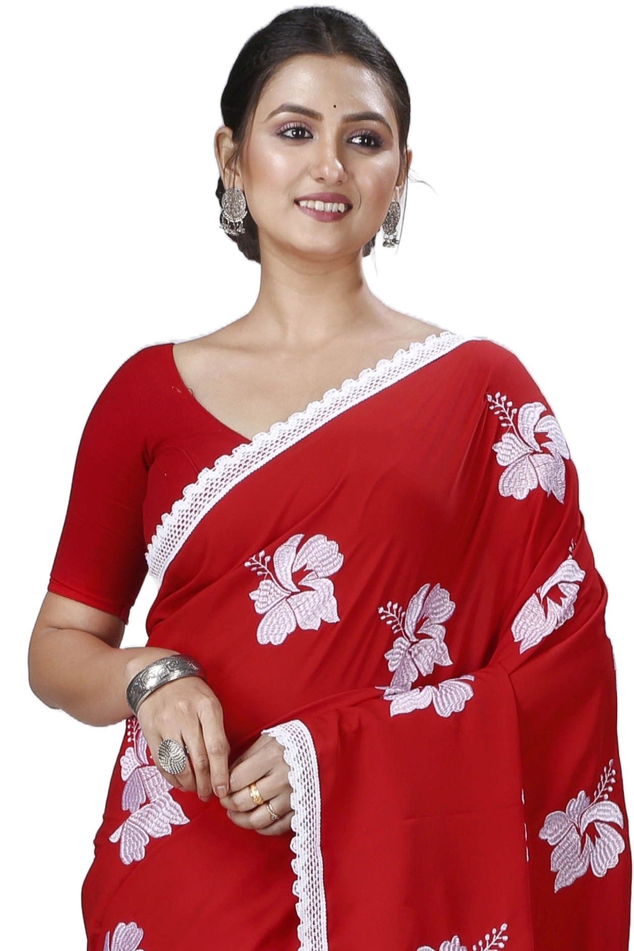 Red White Pure Cotton Teru Hand Loom Saree (1259)