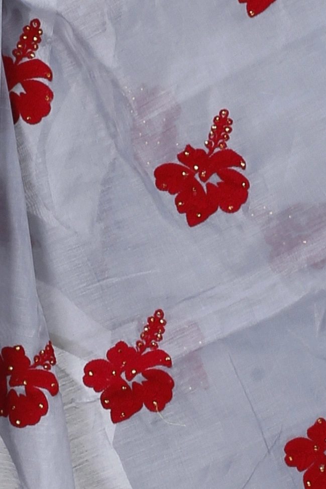 Ash Blended Cotton Joba Hand Loom Saree (1272)