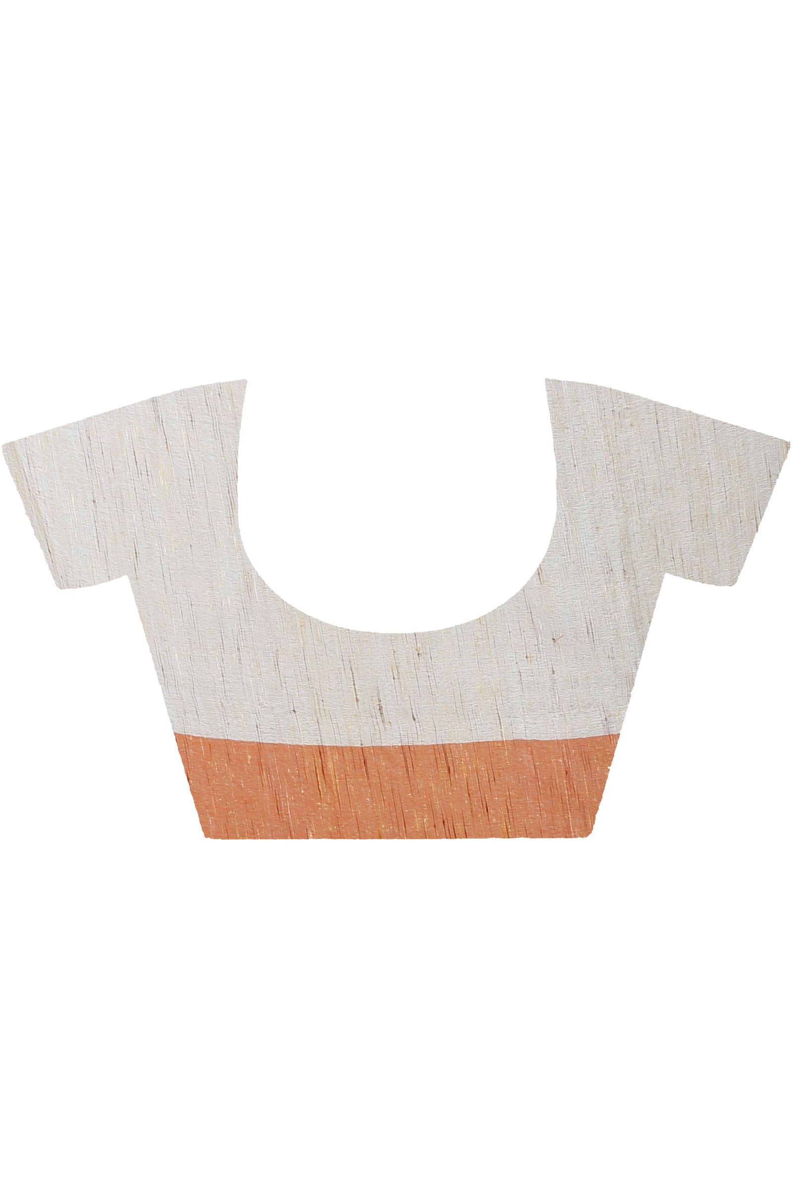 Orange White Pure Cotton Kusu Hand Loom Saree (1281)