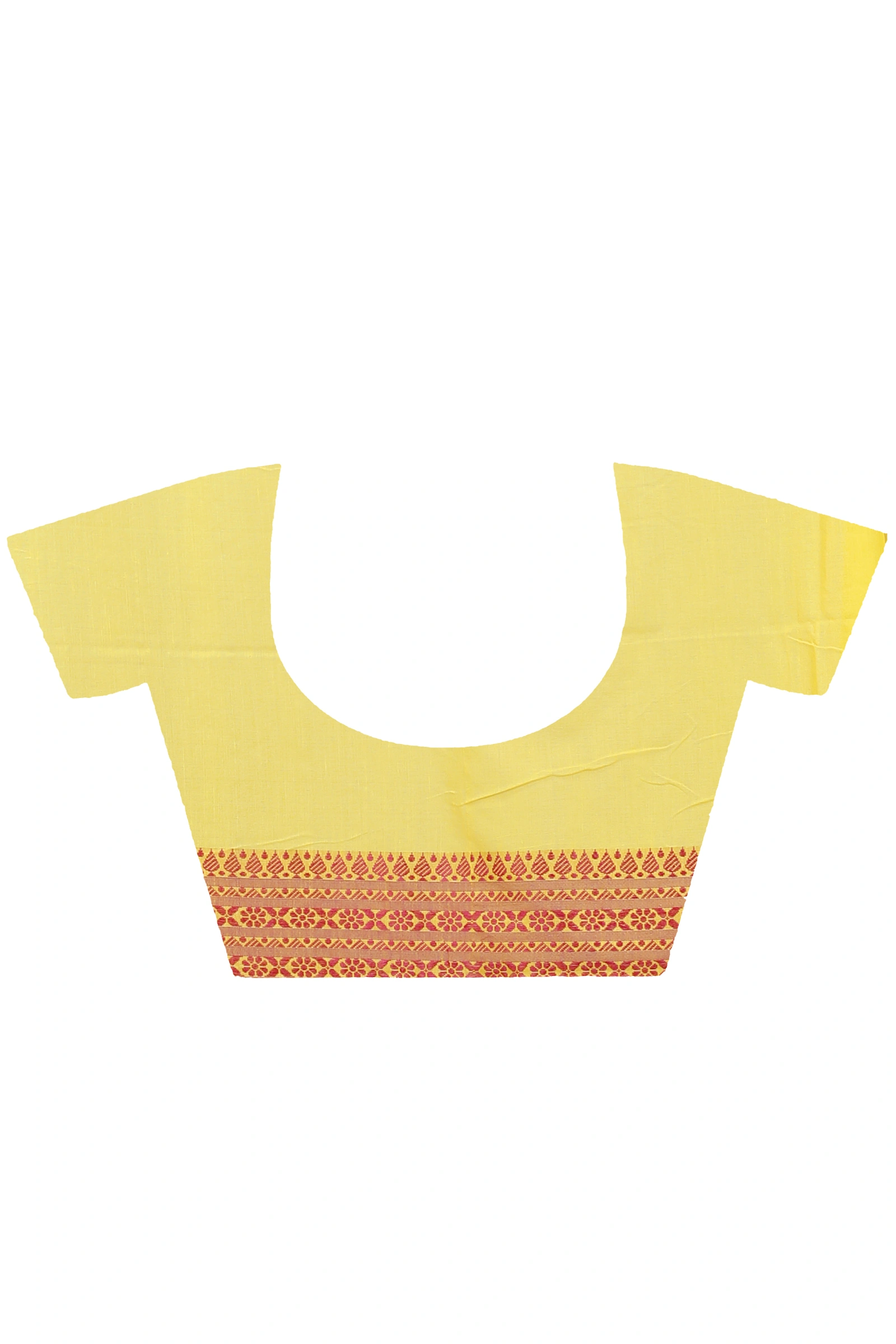 Yellow Red Pure Cotton Begompuri_Hand Hand Loom Saree (1287)
